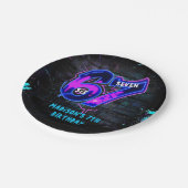 Neon Graffiti Six Seven 7th Birthday Paper Plate Pappteller (Schrägansicht)