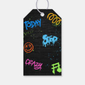 Neon Graffiti Six Seven Kids 7th Birthday Party Geschenkanhänger (Rückseite)