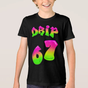 Neon-Graffiti-Slime-DRIP-67-Six-Seven-Meme-T-Shirt Tri-Blend Shirt