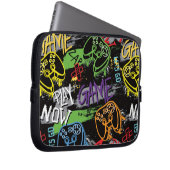 Neon-Graffiti-Spielmuster Laptopschutzhülle (Vorne Rechts)