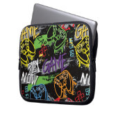 Neon-Graffiti-Spielmuster Laptopschutzhülle (Vorderseite Links)