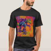 Neon Graffiti T-Rex Skate Trick T-Shirt (Vorderseite)
