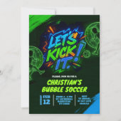 Neon Graffiti Teenager Bubble Soccer Einladung (Vorderseite)