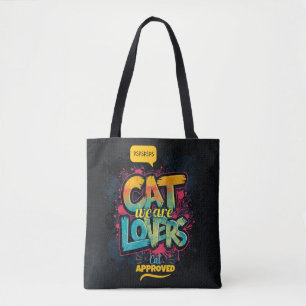 Neon Graffiti-Typografie Katzenliebhaber Pop-Art Tasche