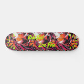 Neon Graffiti & Yellow 'Ride Fast Live Free' Motto Skateboard (Horizontal)