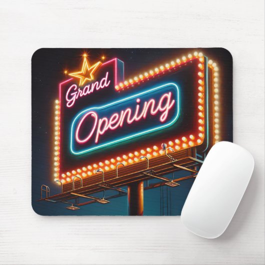 Neon Grand Opening Billboard Mousepad (Mit Mouse)