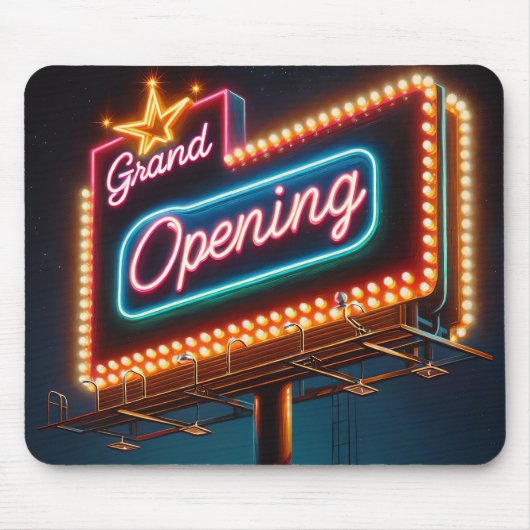 Neon Grand Opening Billboard Mousepad (Vorne)