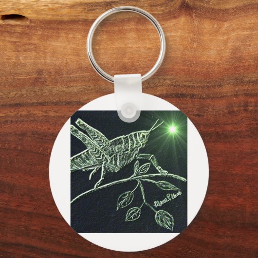 Neon Grasshopper Schlüsselanhänger (Vorderseite)