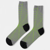 Neon graues Spinnennetz Halloween Socken (Linkes Detail)