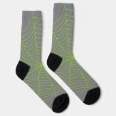 Neon graues Spinnennetz Halloween Socken (Rechts)