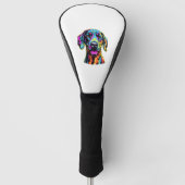 Neon Great Dane Golf Headcover (Vorderseite)