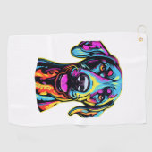 Neon Great Dane Golfhandtuch (Horizontal)