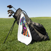 Neon Great Dane Golfhandtuch (Gras)