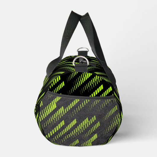 Neon Green Abstrakt Geometric Custom Gym Sports Duffle Bag (Rechts)