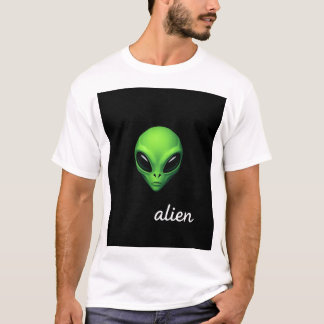 Neon Green Alien Head T - Shirt - Sci-Fi Space Vib