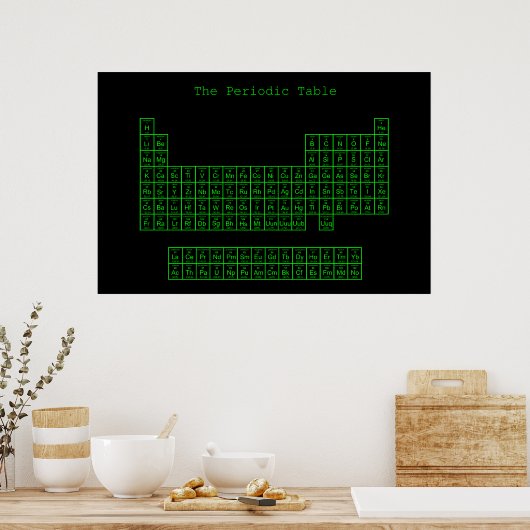 Neon Green and black Periodic Table Poster (Küche)