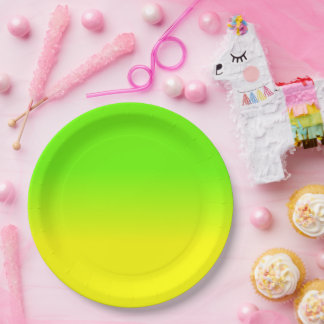 Neon Green and Neon Yellow Ombré  Shade Color Fade Pappteller