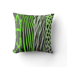 Neon Green Animal Print Kissen für einen modernen 