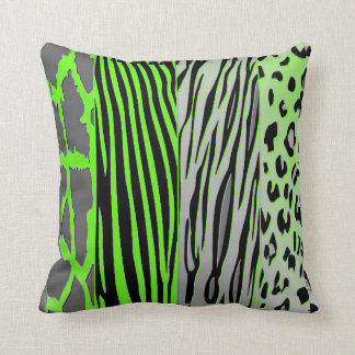 Neon Green Animal Print Kissen für einen modernen