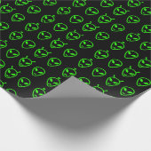 Neon Green Außerirdischen Geschenkpapier (Ecke)