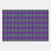 Neon Green Außerirdischen Packpapier Sheets Geschenkpapier Set (Vorderseite 2)