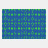 Neon Green Außerirdischen Packpapier Sheets Geschenkpapier Set (Vorderseite)