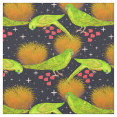 Neon green Australian Parrots Stoff (Nahaufnahme)