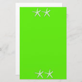 Neon Green Background Starfish Seastars Beach 2020 Briefpapier (Vorne/Hinten)