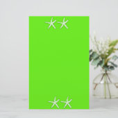 Neon Green Background Starfish Seastars Beach 2020 Briefpapier (Stehend Vorderseite)
