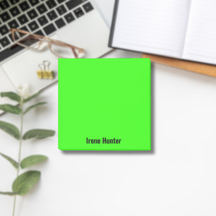 Neon Green Beruflich Minimalistisch Black Script Post-it Klebezettel