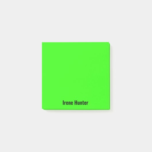 Neon Green Beruflich Minimalistisch Black Script Post-it Klebezettel (Vorderseite)