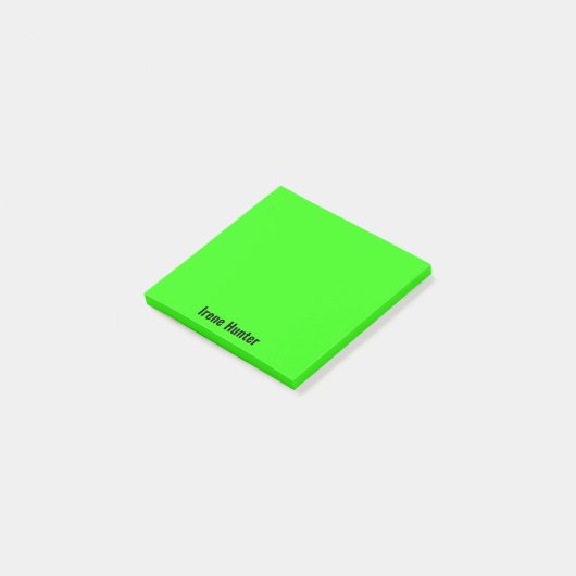Neon Green Beruflich Minimalistisch Black Script Post-it Klebezettel (angewinkelt)