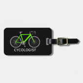 Neon Green Bicycle On Black Gepäckanhänger (Vorderseite horizontal)