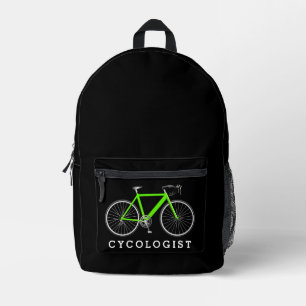 Neon Green Bike mit Text von Cykologen Bedruckter Rucksack