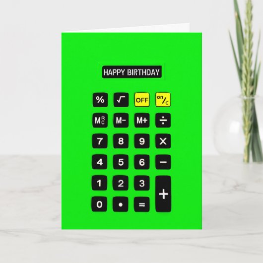 Neon Green Birthday Calculator Karte (Vorderseite)