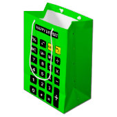 Neon Green Birthday Calculator Mittlere Geschenktüte (Vorderseite Schrägansicht)