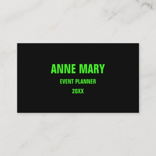 Neon Green Black Custom Color Weddings Moderne Coo Visitenkarte (Vorderseite)