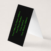 Neon Green Black Custom Color Weddings Moderne Coo Visitenkarten (Rückseite)