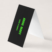 Neon Green Black Custom Color Weddings Moderne Coo Visitenkarten (Vorderseite)