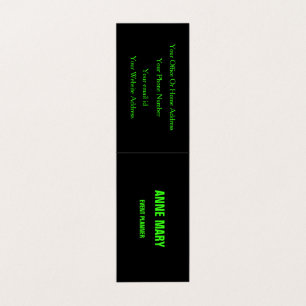 Neon Green Black Custom Color Weddings Moderne Coo Visitenkarten