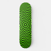 Neon Green Black Muster optische Illusion Custom Skateboard (Vorderseite)