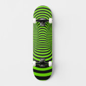 Neon Green & Black Optical Illusion Unisex Skateboard (Vorderseite)