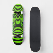 Neon Green & Black Optical Illusion Unisex Skateboard (Vorderseite)
