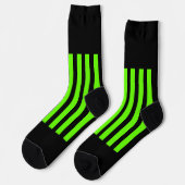 Neon Green Black Stripes Crew Socks Socken (Linkes Detail)