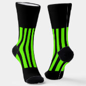 Neon Green Black Stripes Crew Socks Socken (Gewinkelt)