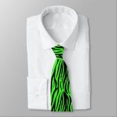 Neon Green Black Zebra Streifen farbenfrohe Muster Krawatte (Gebunden)
