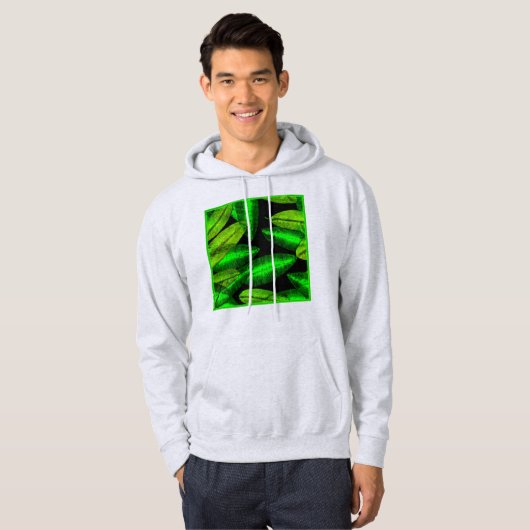 Neon Green Blätter Art. Jetzt kaufen Hoodie (Vorne ganz)