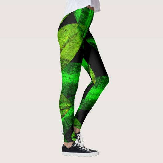 Neon Green Blätter Art. Jetzt kaufen Leggings (Rechts)