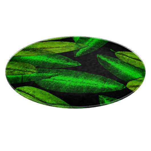 Neon Green Blätter Art. Jetzt kaufen Schneidebrett (Ecke)