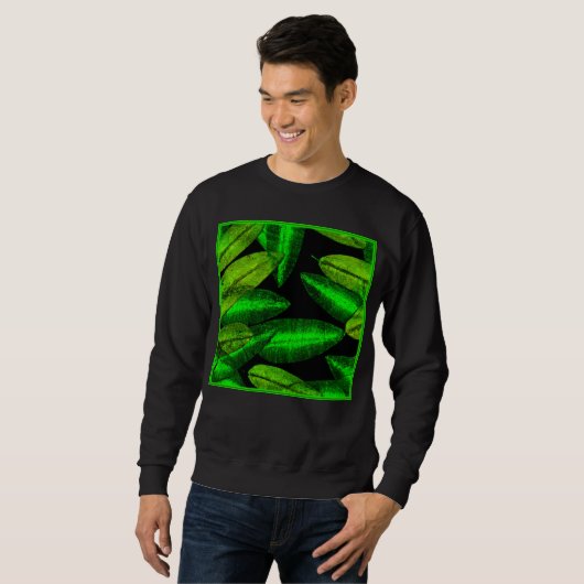 Neon Green Blätter Art. Jetzt kaufen Sweatshirt (Vorne ganz)